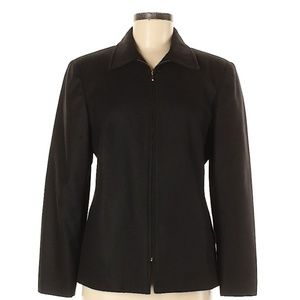 Black new wool zip up jacket